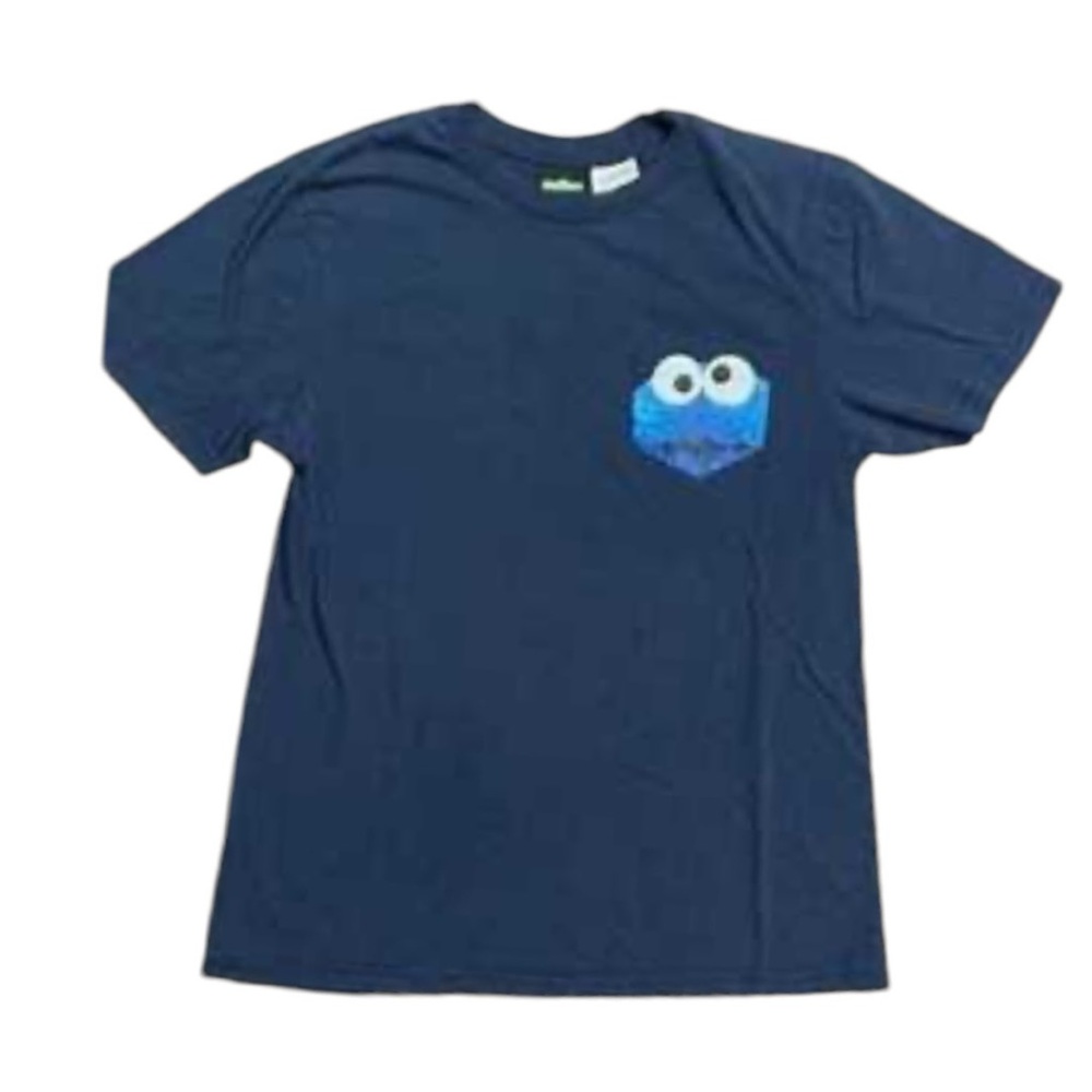 Sesame street Mens cookie monster short sleeve T-shirt blue. M - Picture 1 of 5